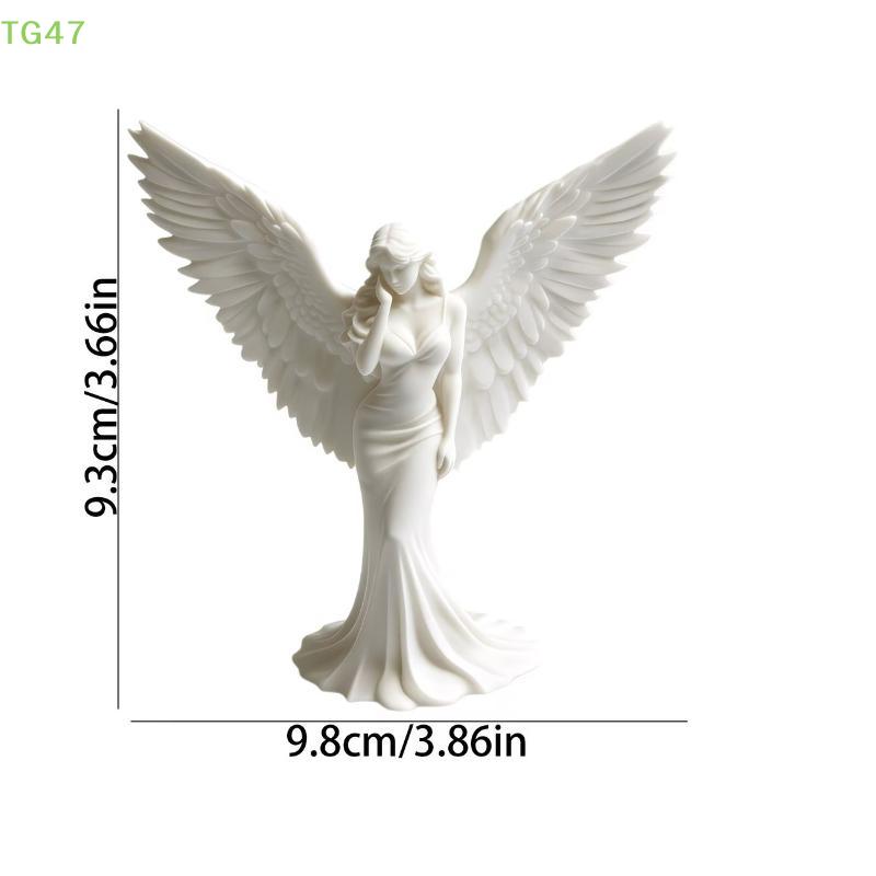 3D Printing Article - 【LS】【LS】3D-gedruckte betende Engelsstatue, Schutzengel-Figur, Weißgold, religiöse