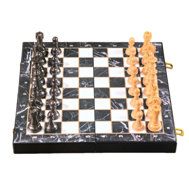 3D Printing Chess - 15 Zoll Luxuriöses Marmormuster Faltbares Schachbrett