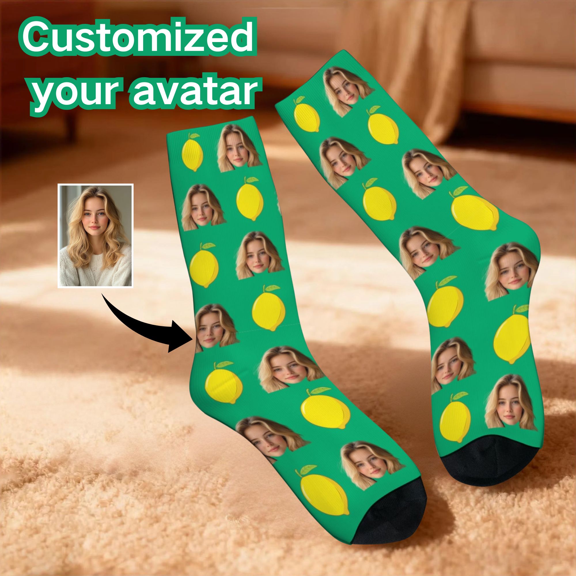 3D Printing Design Free - Lustige personalisierte Socken mit Gesichtsfoto und