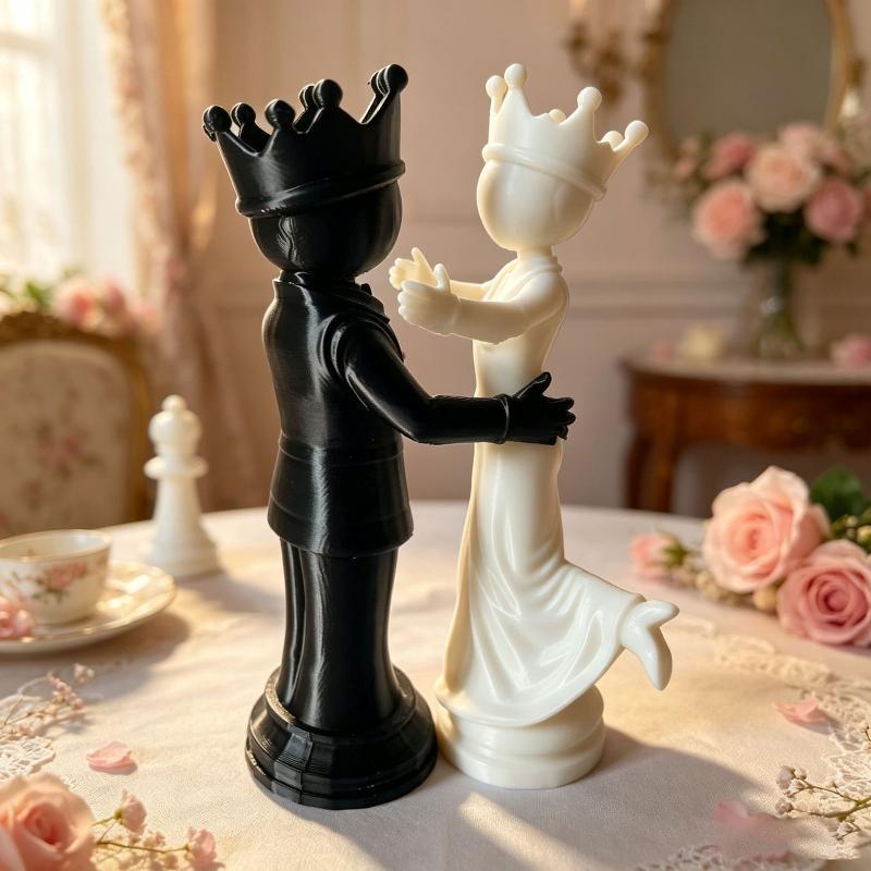 3D Printing Chess - Nordischer Stil 3D-Gedruckte Schachstatue Abstrakte König-