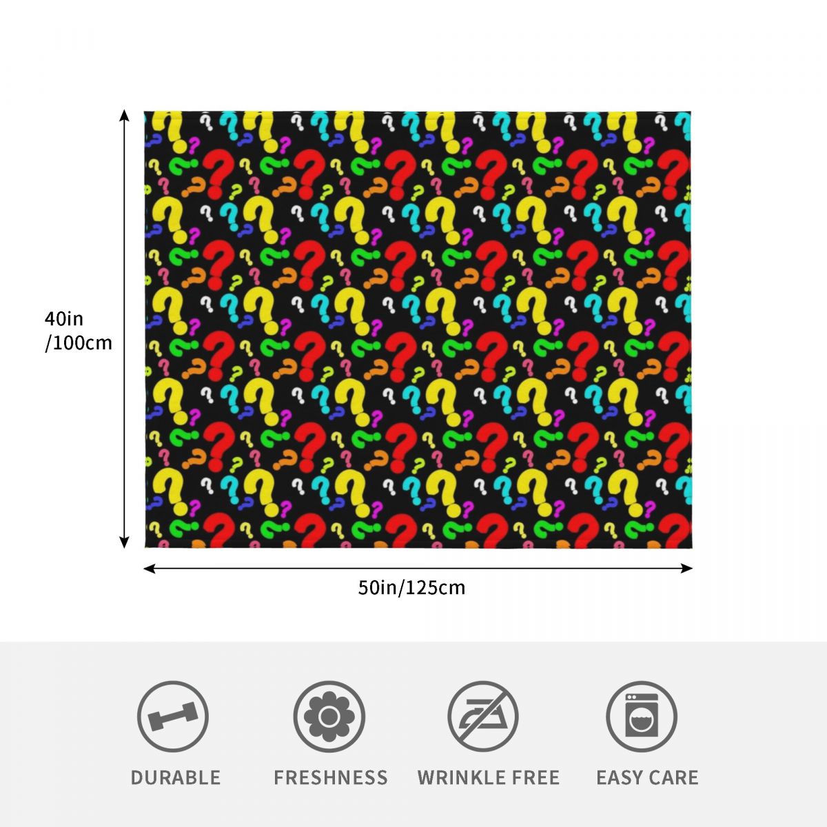 Bunte Wurfdecke mit Fragezeich – 3D Printing Question Bewertung und Preis