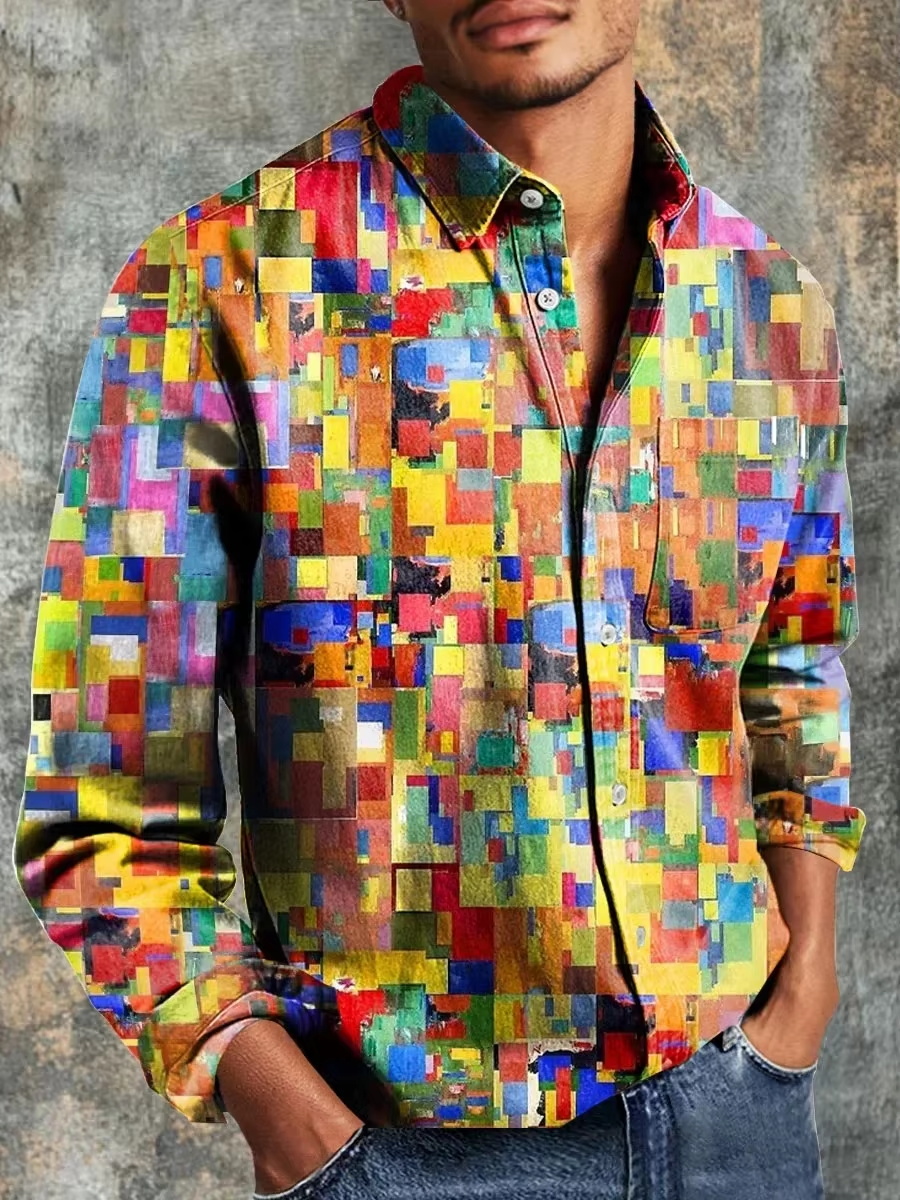 Herrenmode Lässiges Patchwork- – 3D Printing Design Free Bewertung und Preis